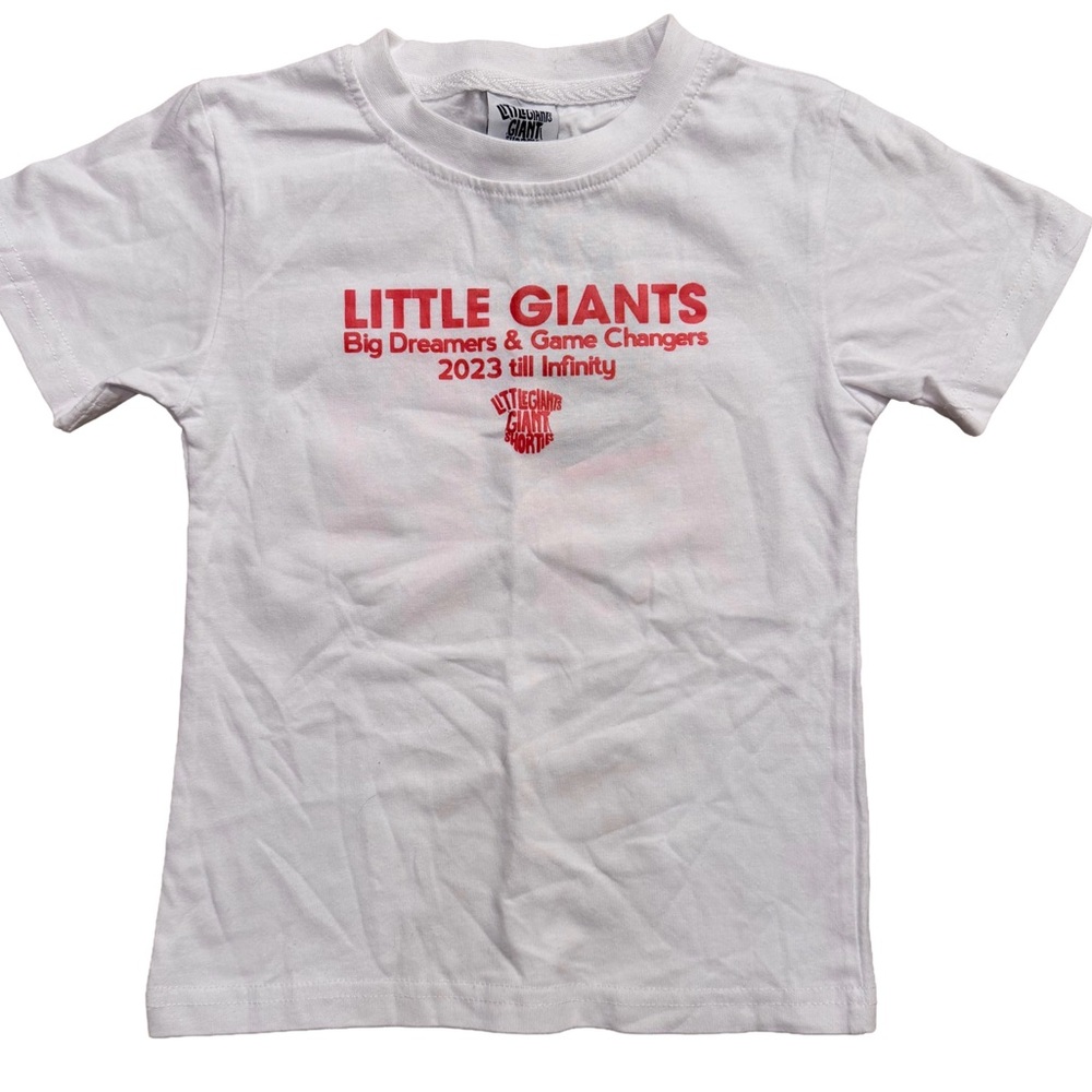 Little Giants Giant Shorties T-Shirt Size 2T White Graphic Tee NWT 2023